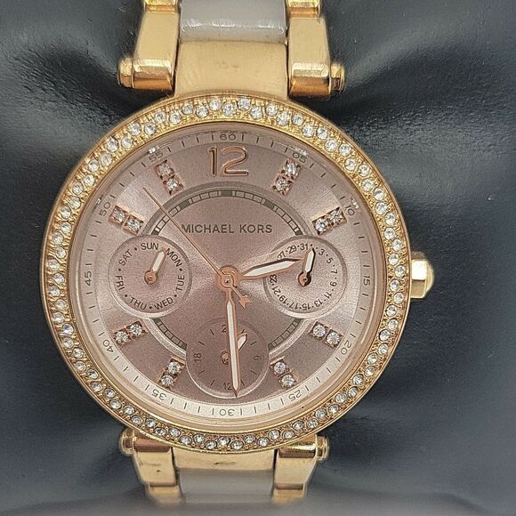 Michael Kors Parker MK6110 Women Stainless Steel Analog Dial Quartz Watch BC664 - Picture 1 of 10